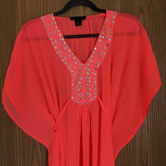 Neon orange Steve Madden swim cover up - Picture 2 of 6